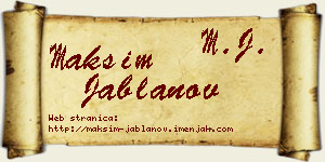 Maksim Jablanov vizit kartica